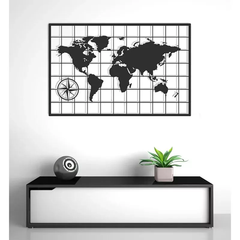 Mapa świata nowoczesna dekoracja ścienna