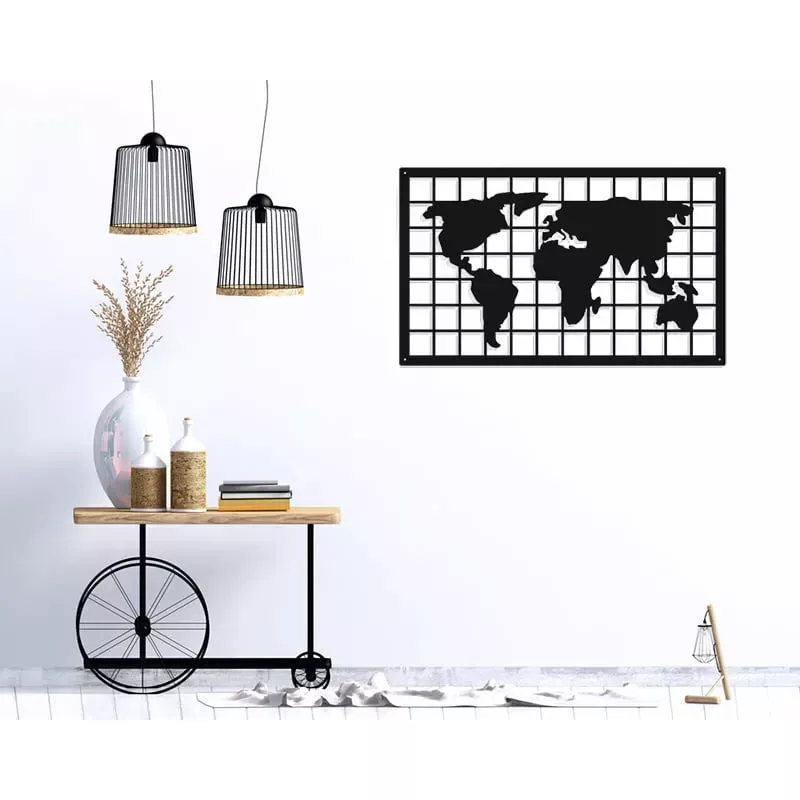 Mapa świata metalowa dekoracja ścienna