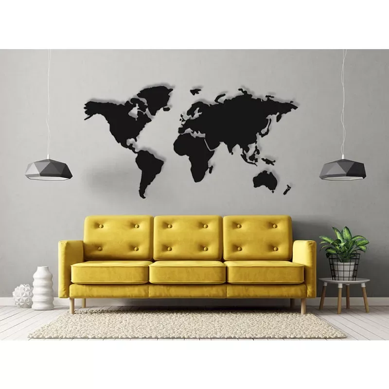 Mapa świata na ścianę metalowa