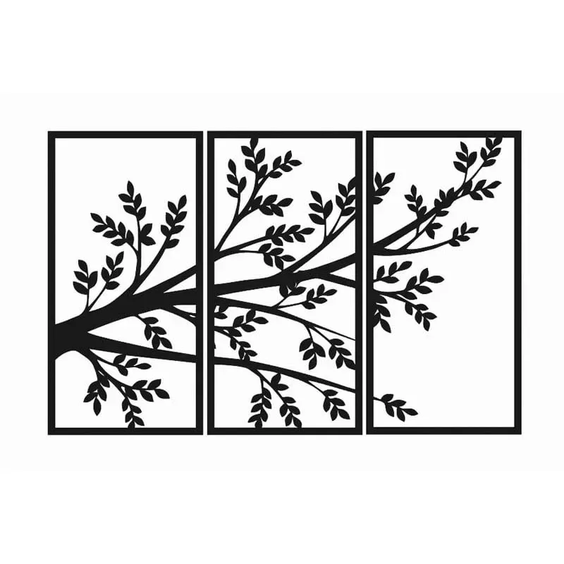 Metalowa dekoracja ścienna Tree tryptyk