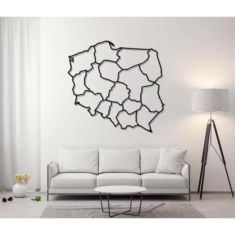 Metalowa mapa Polski geometryczna