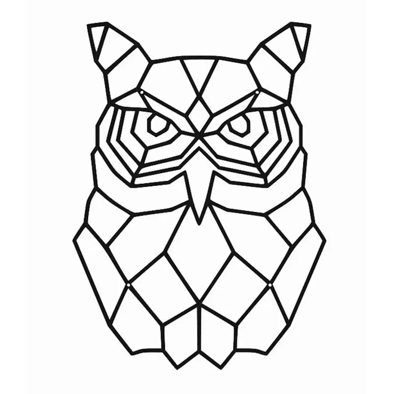 Sowa geometryczna dekoracja ścienna metalowa