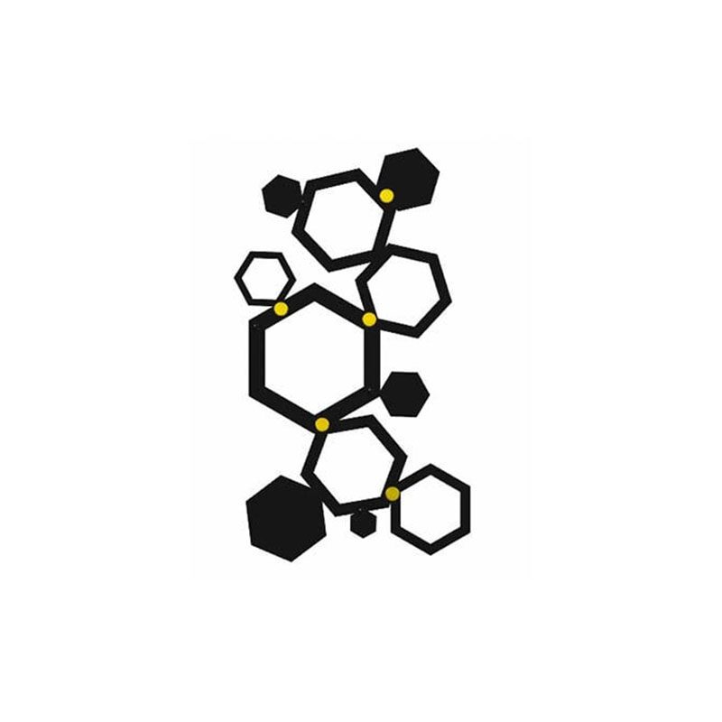 Wieszak do przedpokoju - Heksagon złote uchwyty