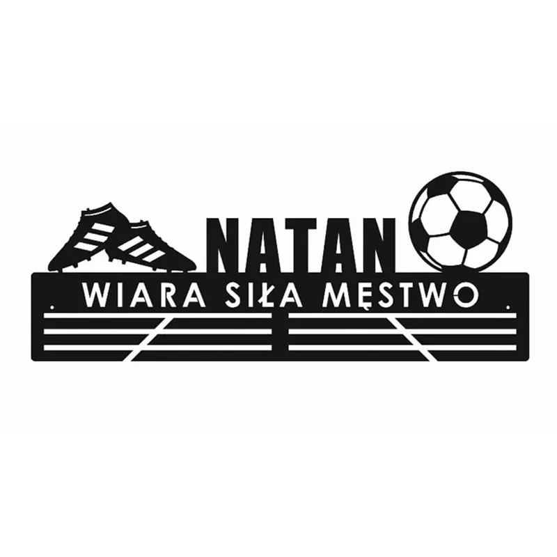 Wieszak na medale piłka nożna z sentencją