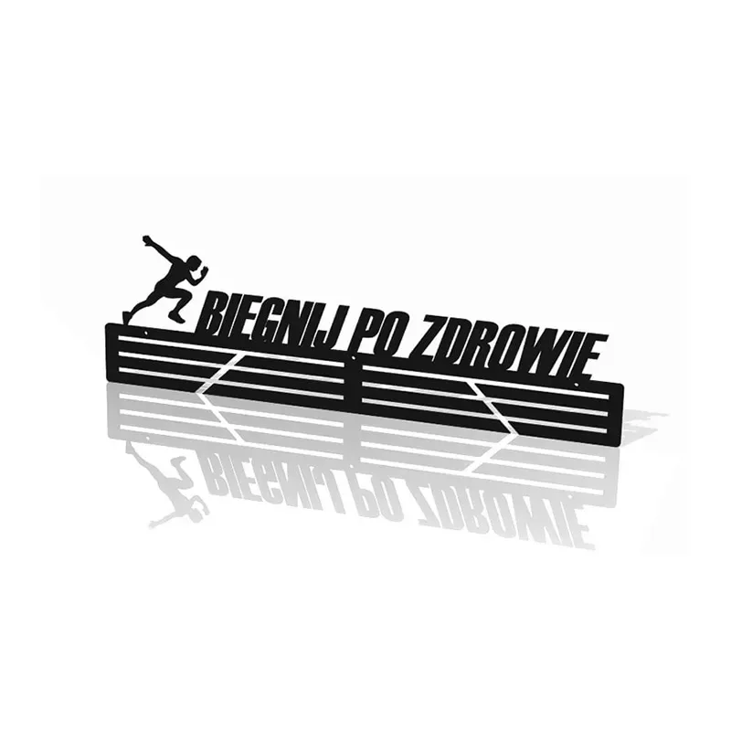 Metalowy wieszak na medale - biegnij po zdrowie