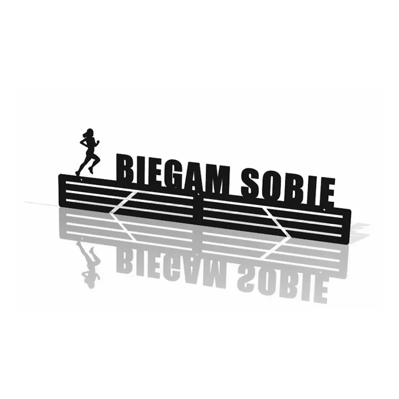 Metalowy wieszak na medale - Biegam sobie