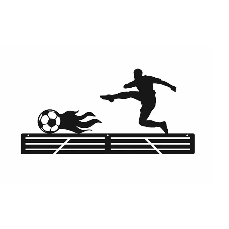 Metalowy wieszak na medale dla piłkarza