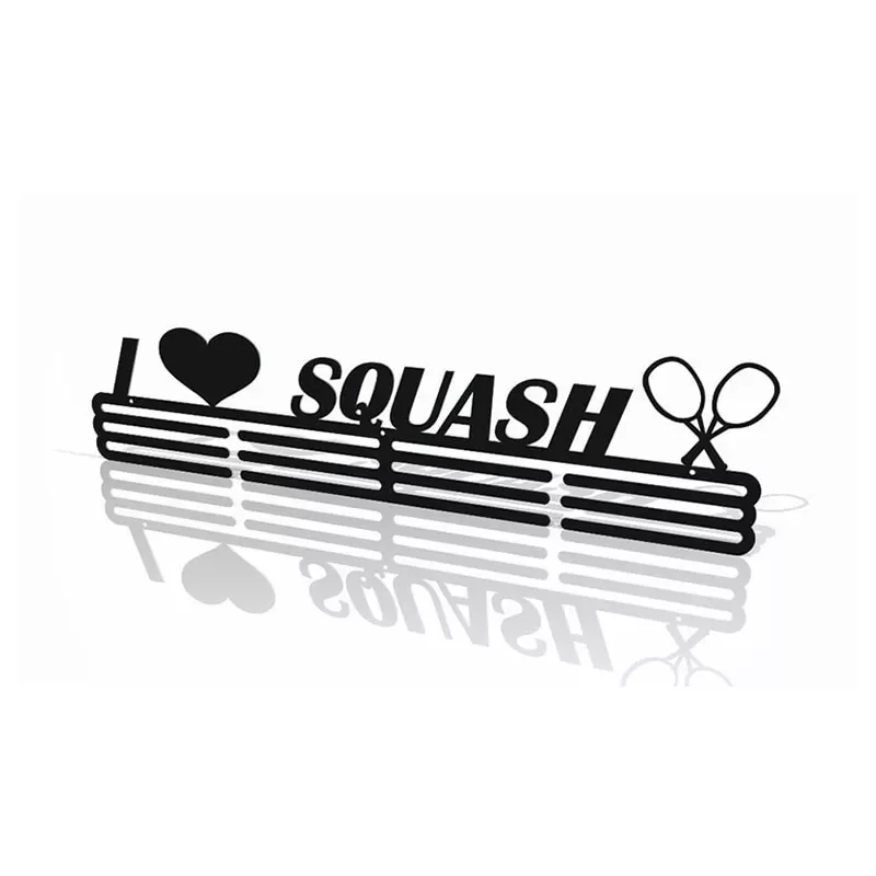 Metalowy wieszak na medale - I love squash