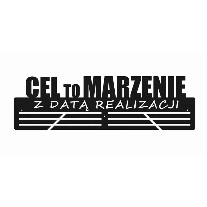 Metalowy wieszak na medale - Cel to marzenie z datą realizacji