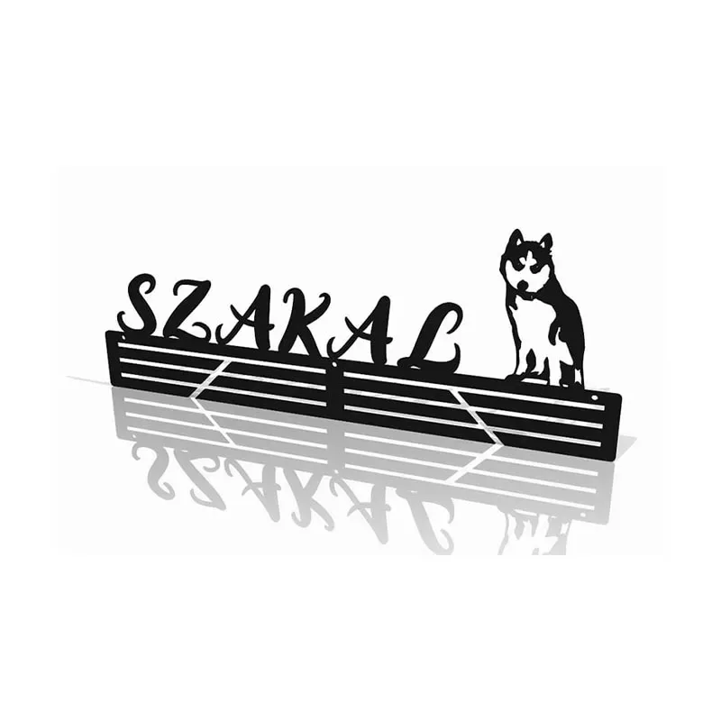 Metalowy wieszak na medale dla psa z imieniem