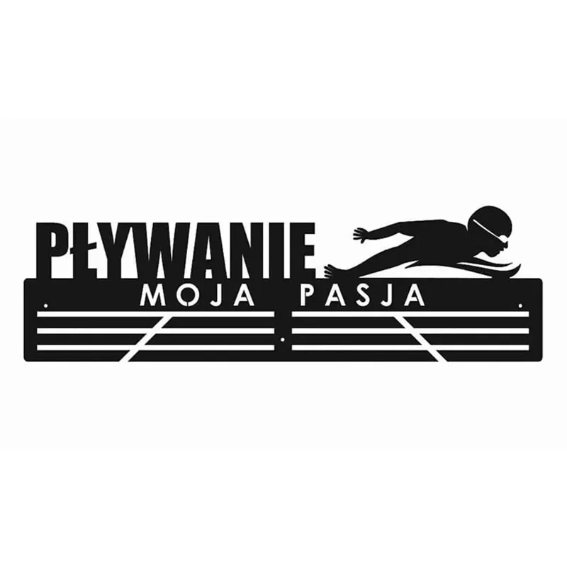 Metalowy wieszak na medale - Pływanie moją pasją