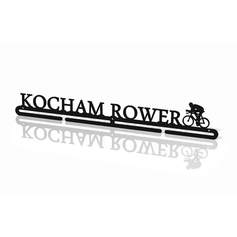 Metalowy wieszak na medale - Kocham rower