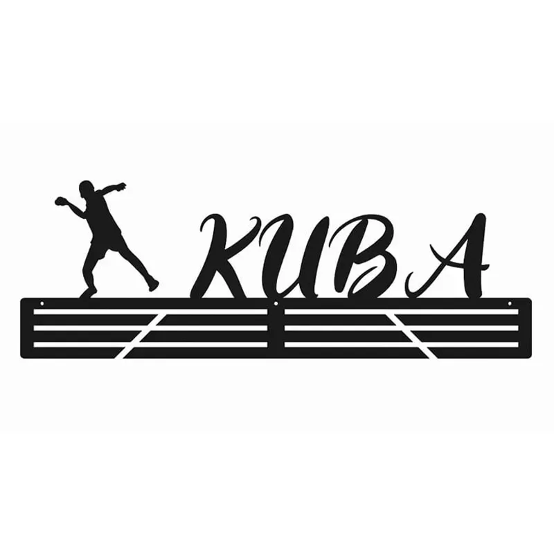 Metalowy wieszak na medale - rzut piłką palantową