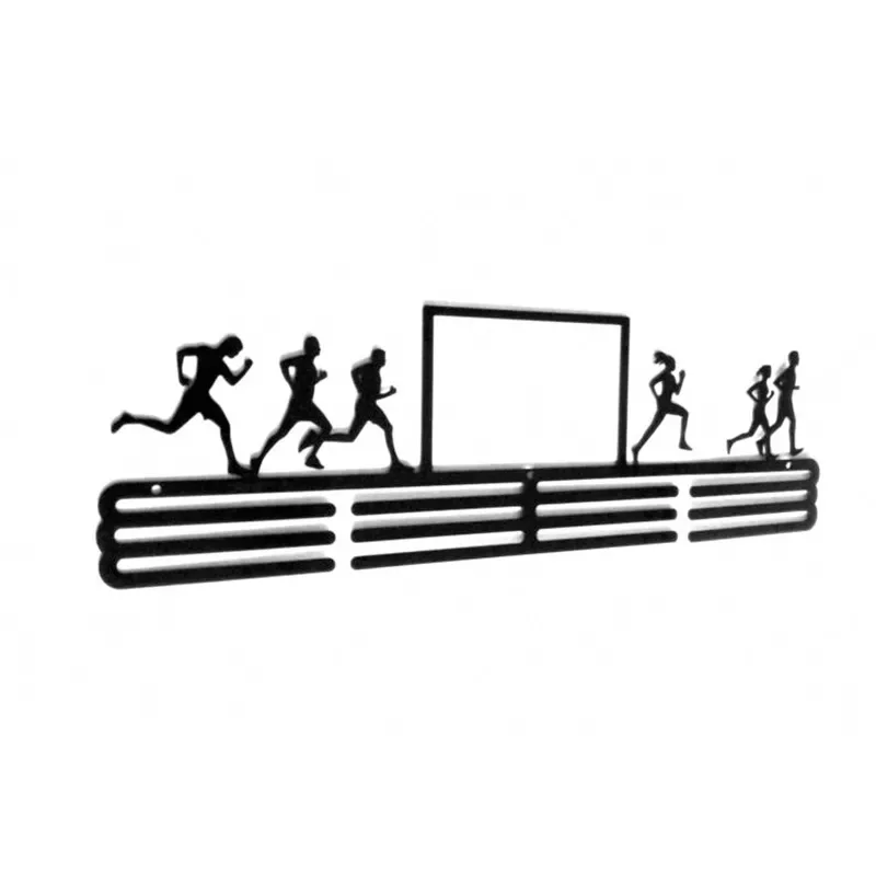 Metalowy wieszak na medale z ramką dla biegacza