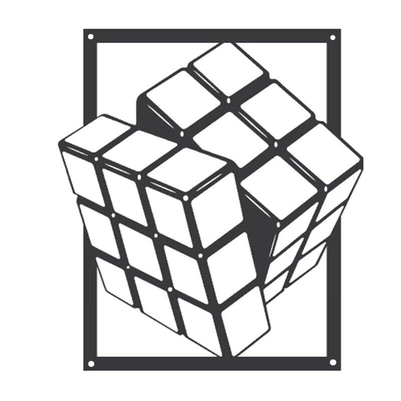 Kostka rubika obrazy ażurowy ścienny