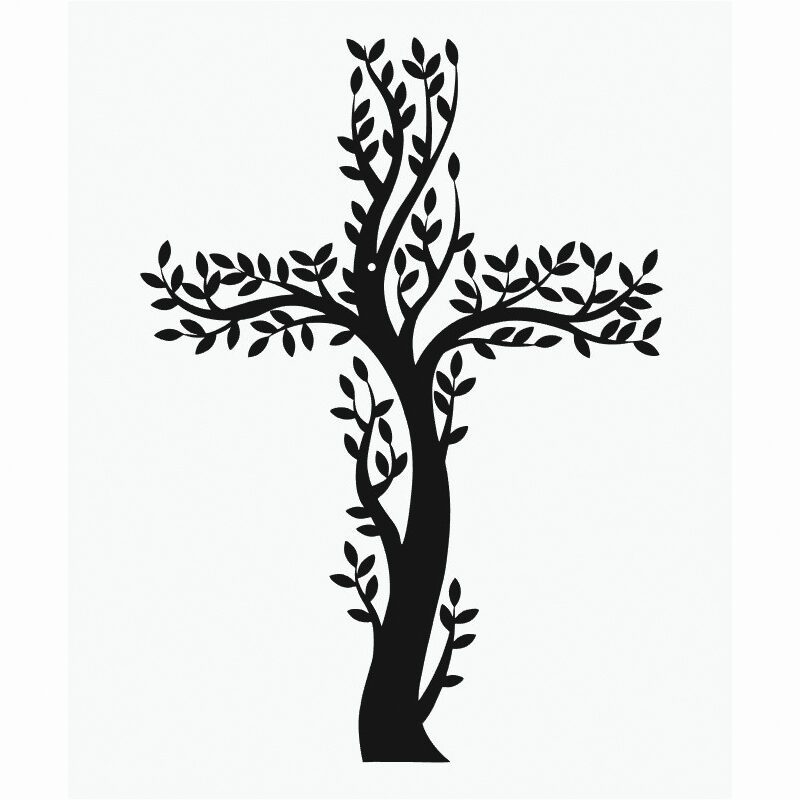 Krzyż metalowy na ścianę dekoracyjny