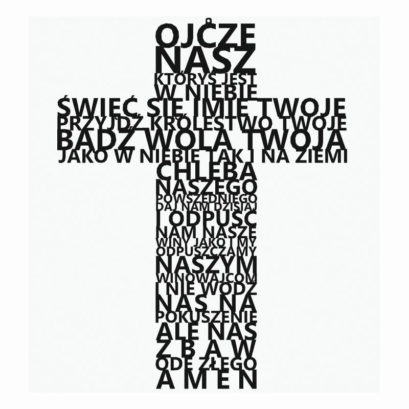 Krzyż metalowy ojcze nasz metalowy