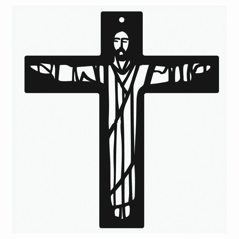 Krzyż na ścianę laserowo wycinany